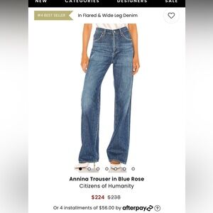 Never worn Citizens of Humanity Anina jean